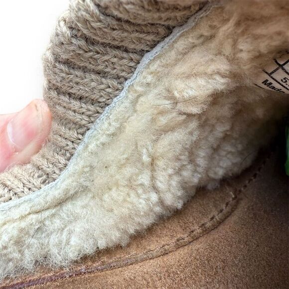UGG Women's Gael Wedge Slip-on Winter Clogs Brown Leather Shearling Size 7 - Picture 10 of 13